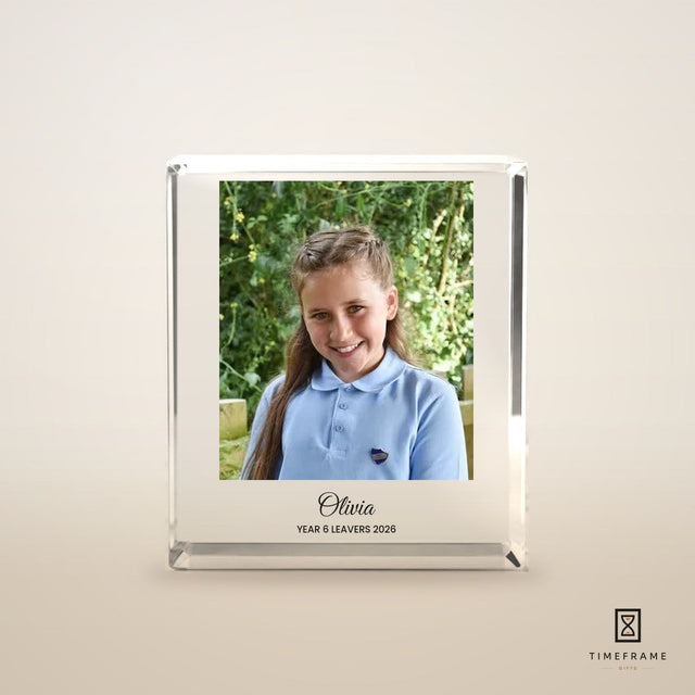 Crystal Glass Photo Block — Medium (90×128×19mm)