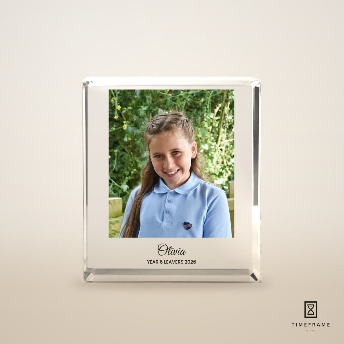 Crystal Glass Photo Block — Medium (90×128×19mm)