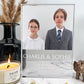 Freestanding personalised photo block with a sibling portrait